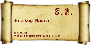 Betskey Maura névjegykártya